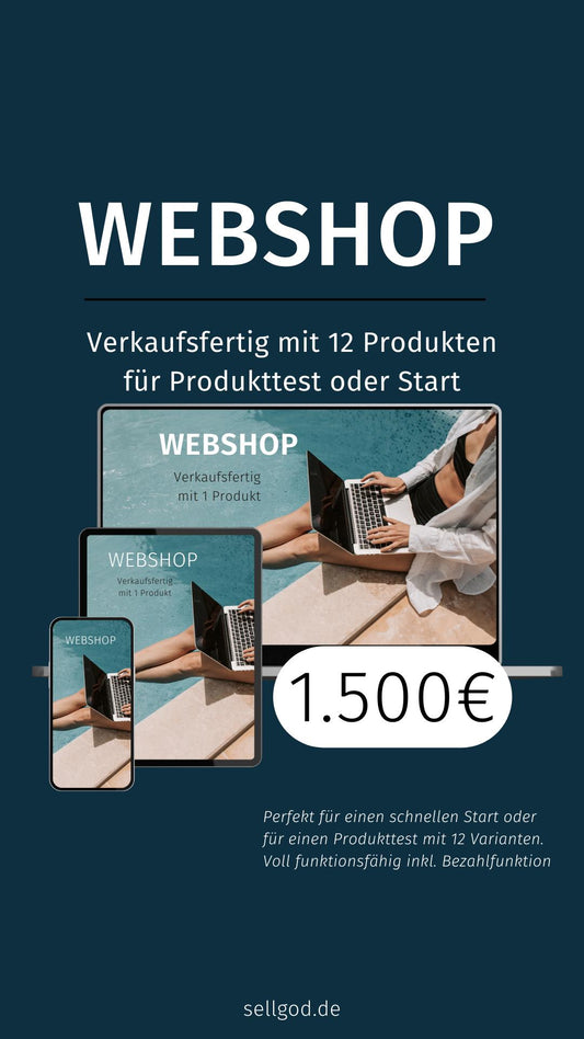 Webshop - Verkaufsfertig mit 12 Produkten