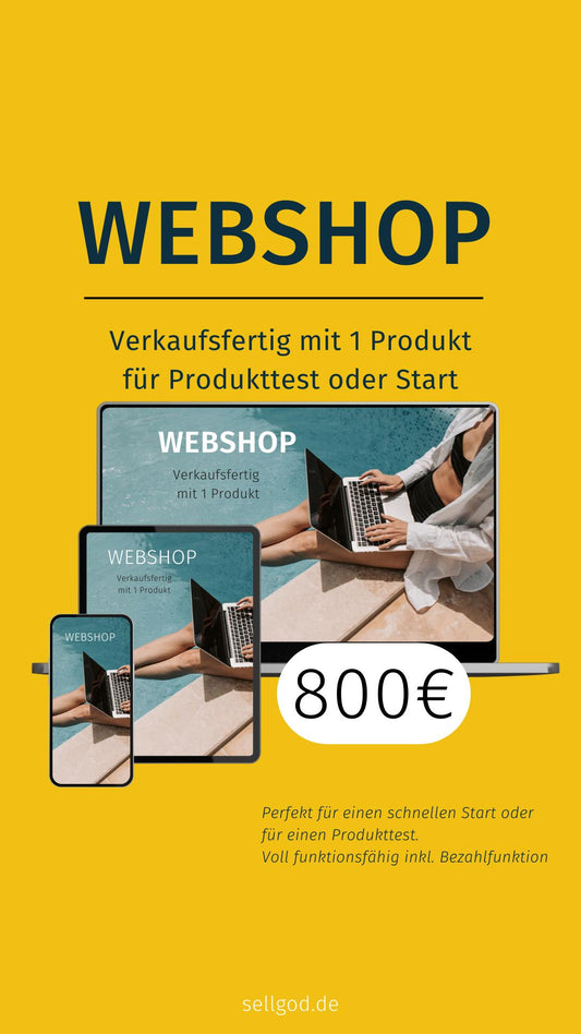 Webshop - Verkaufsfertig mit einem Produkt